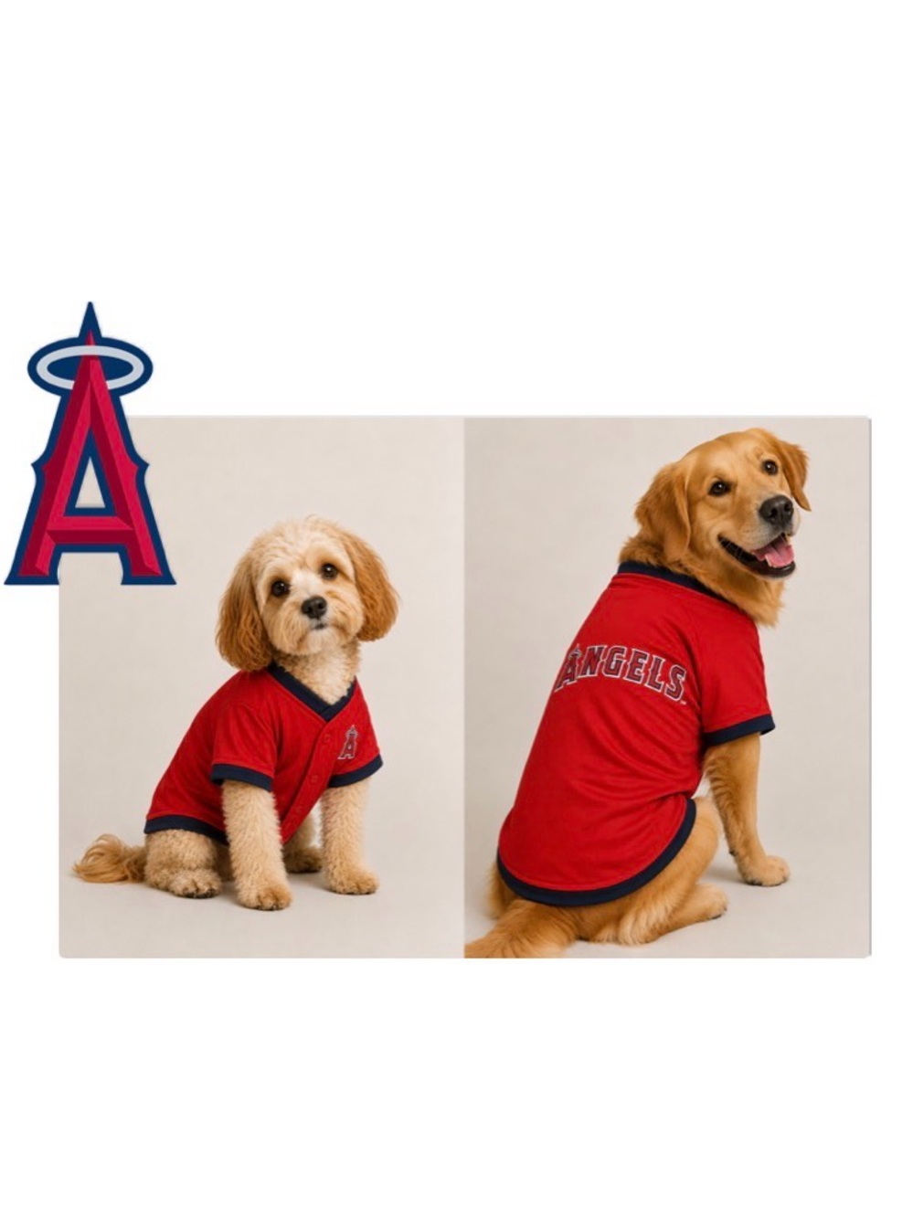 NWT [Sporty K9] Los Angeles Angels MLB Baseball Jersey Red Dog Size XS